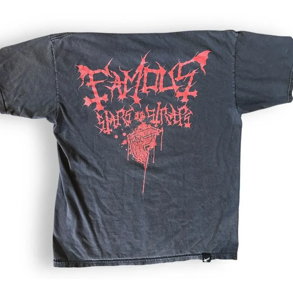 Rare Y2K Famous Stars & Straps Live Like An Angel Die Like A Devil T-Shirt Large